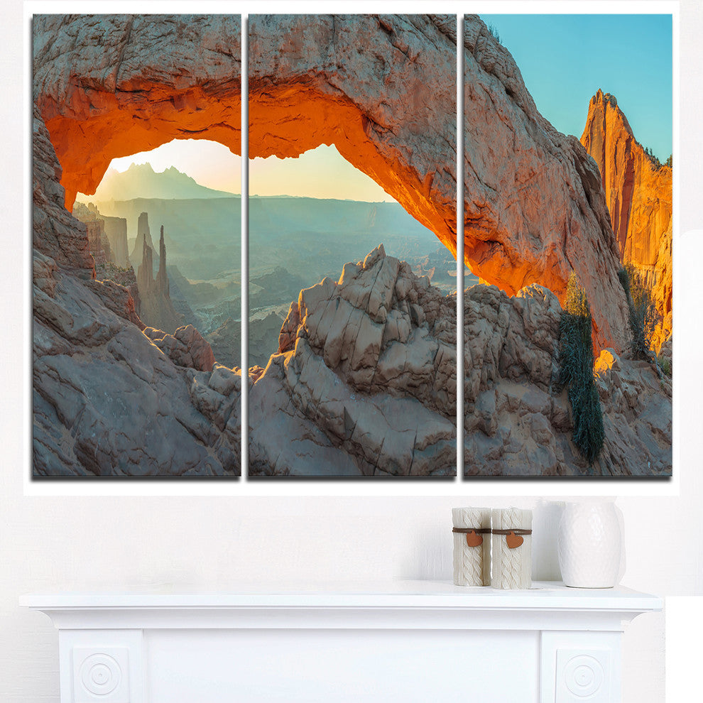 "Mesa Arch Canyon lands Utah Park" Metal Wall Art, 3 Panels, 36"x28"