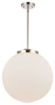 Beacon Pendant, Polished Nickel, Matte White, Matte White