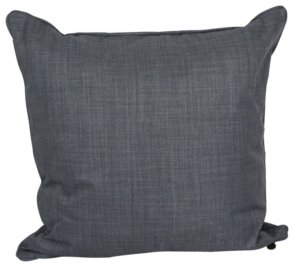 25" Double-Corded Square Floor Pillows With Inserts, Set of 2, Cool Gray