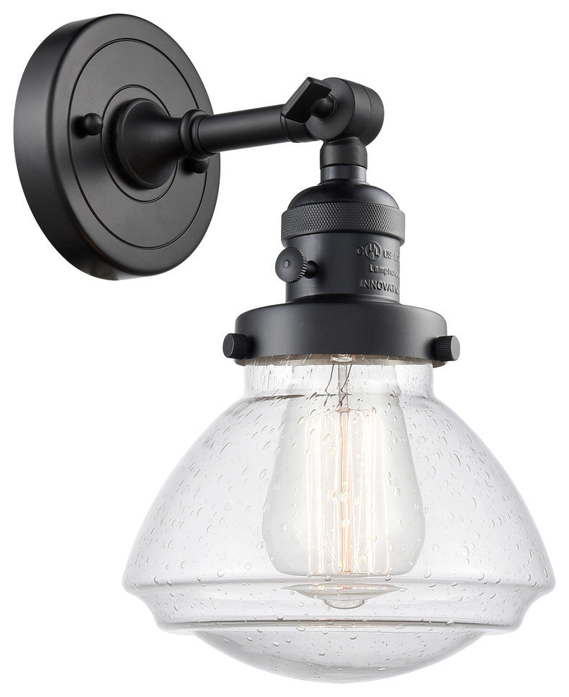 Olean 1-Light Sconce, Matte Black, Seedy