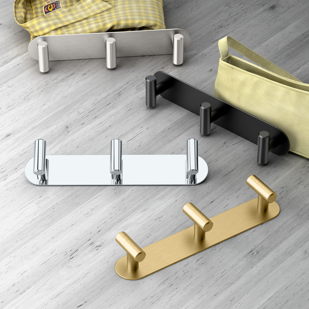 Latitude II All Modern Decor Hook, Brushed Brass, Triple