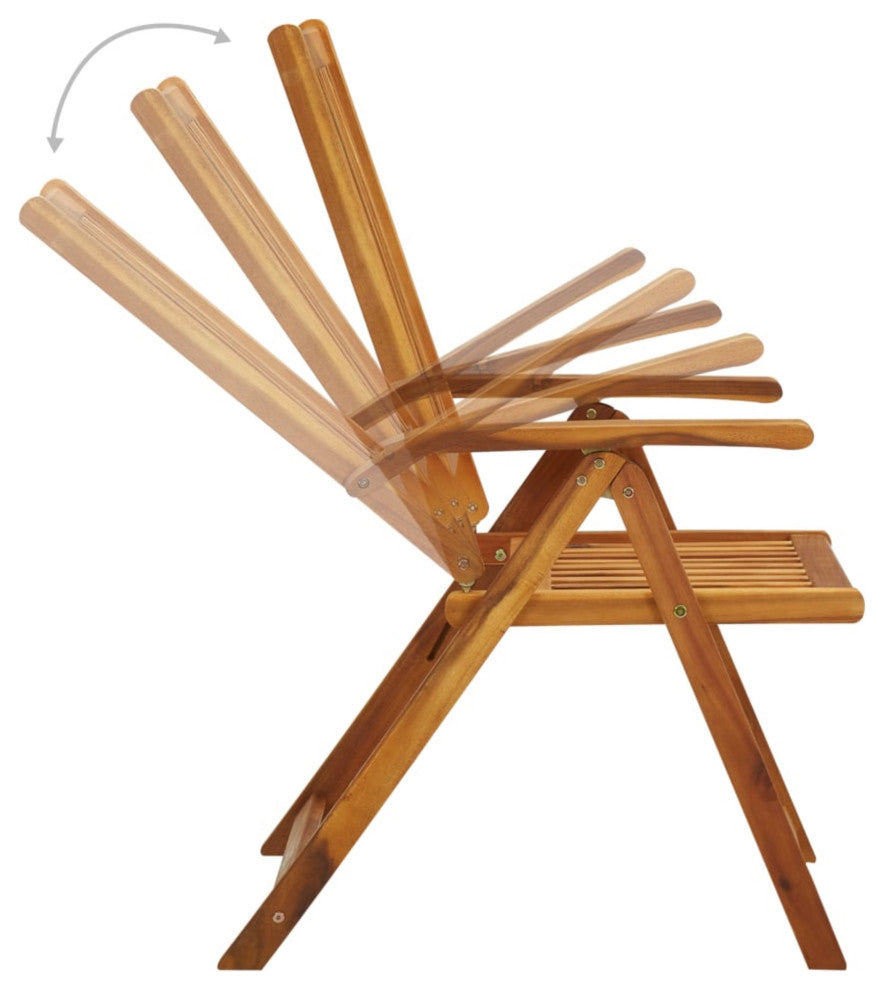 Vidaxl Folding Garden Chairs 3-Piece Set With Cushions Solid Acacia Wood