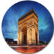 Arch Of Triumph In Paris, Landscape Photo Disc Metal Artwork, 11"