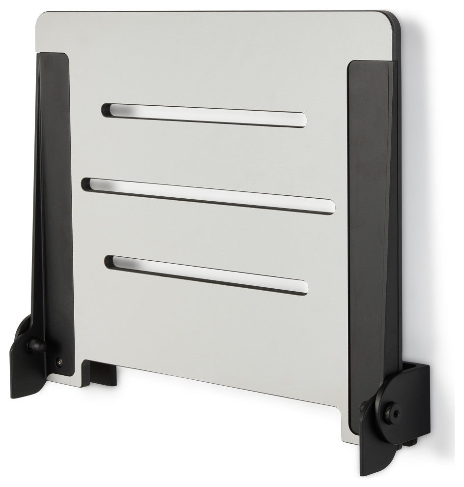 Seachrome SlimLine Folding Wall Mount Shower Seat, Light Gray, Matte Black Frame