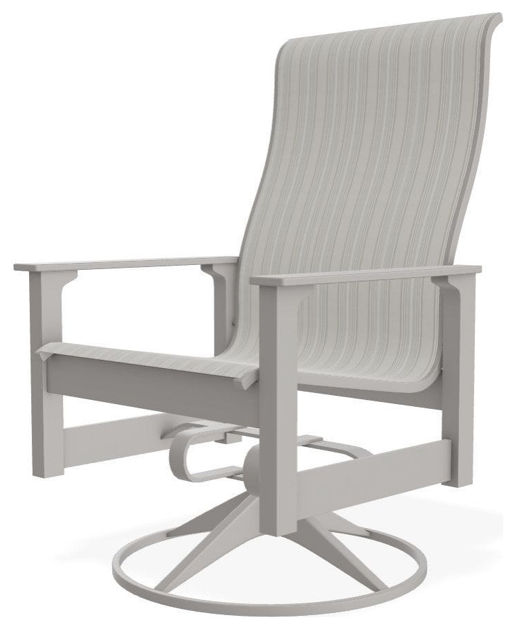 Leeward Sling Outdoor Swivel Rocker, Harbor/Warm Gray