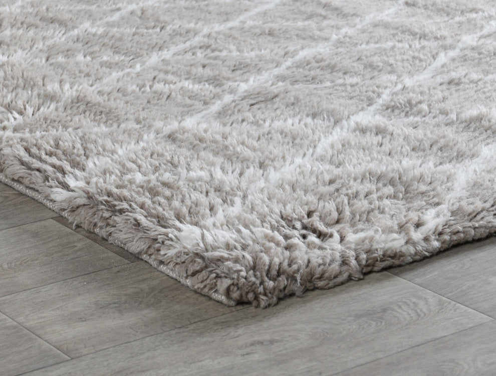 Classic Home Hawthorne Diamond Shag Gray/Ivory 8x10 Rug