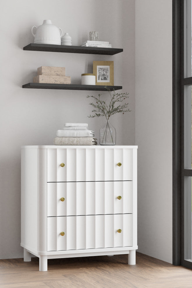 Stapleton 3 Drawer Small Chest, White