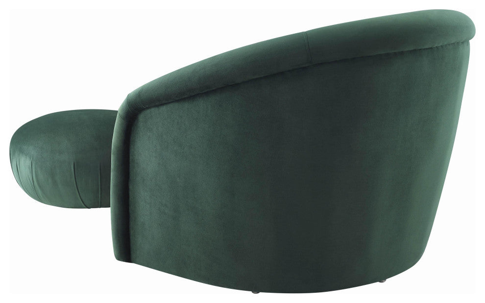 Boboli Forest Green Velvet Chair + Ottoman Set - Forest Green