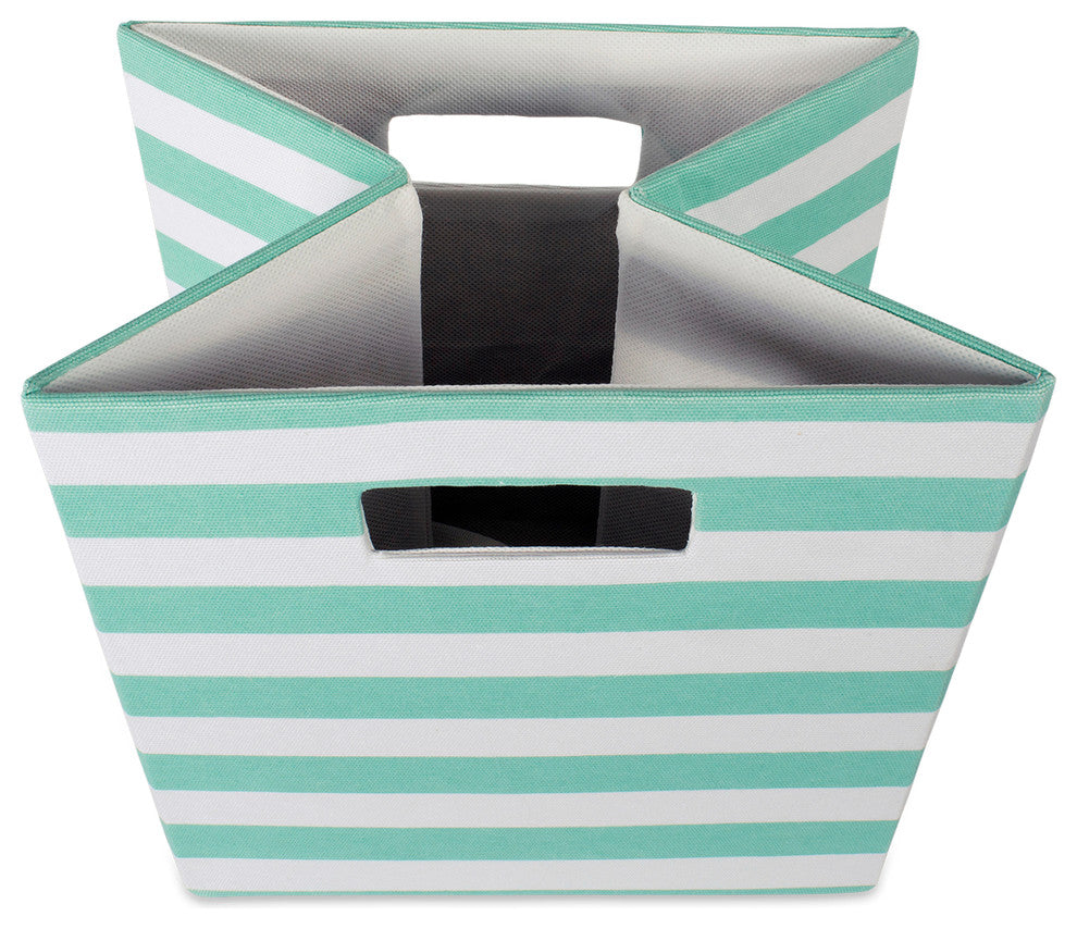 DII Polyester Cube Stripe Aqua Square 11x11x11"