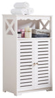 Carol Wood Bathroom Floor Storage Cabinet, White
