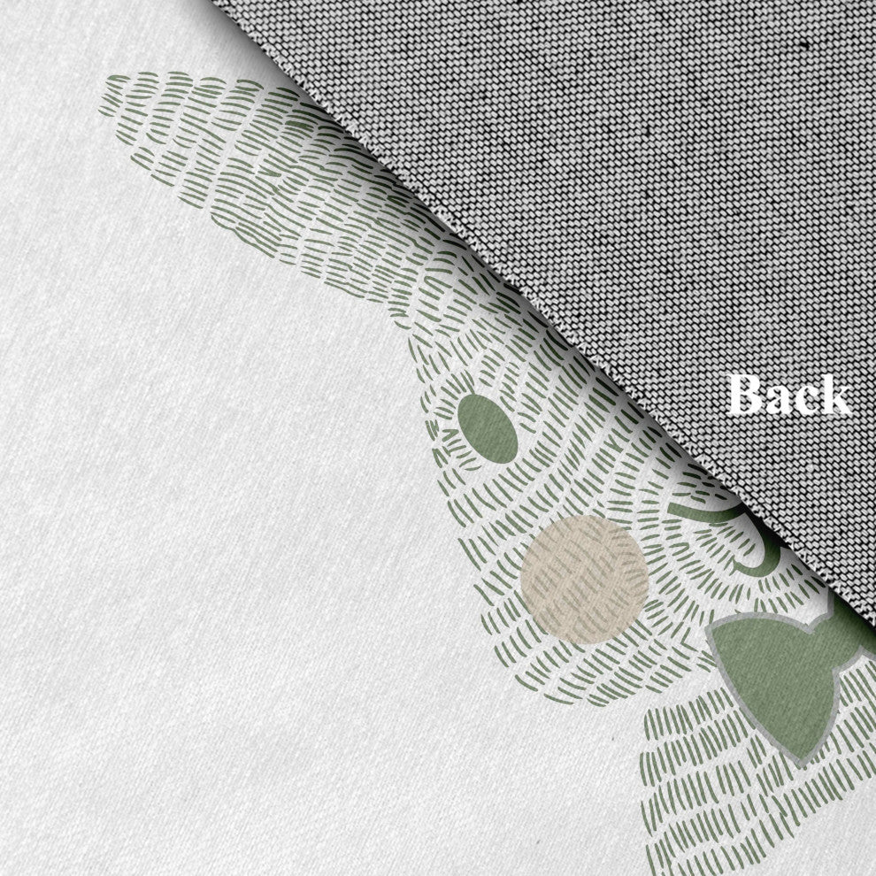 Monochrome Bunny Easter Chenille Rug, Laurel Tree Green, 4'x6'