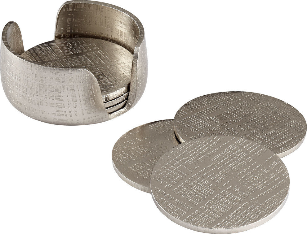 7-Piece Nickel Coaster Set