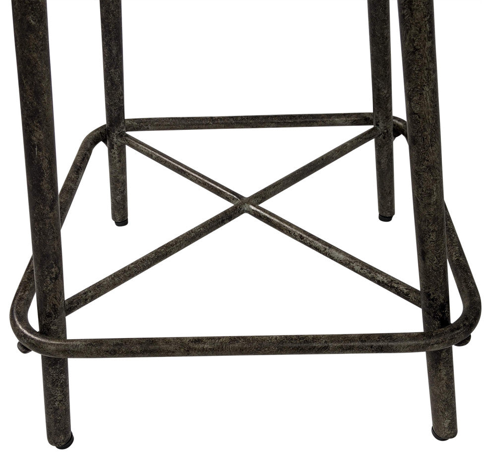 Illona 24" Stool, Set of 2, Natural Drftwd/Aged Iron