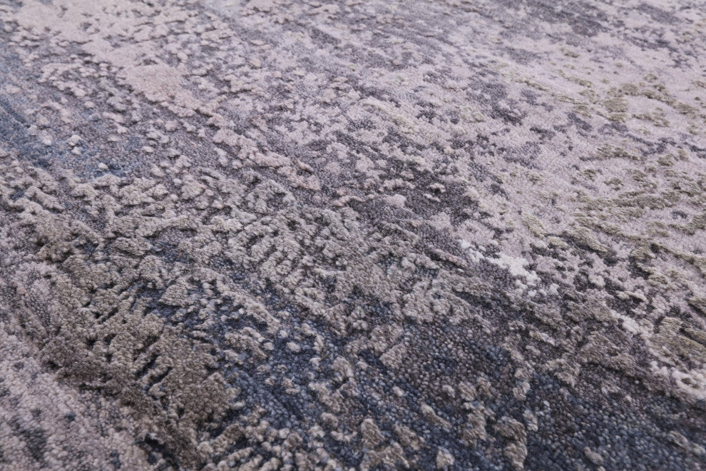 Runner Abstract Handmade Wool and Silk Rug 3' 0" X 12' 1" Q9082