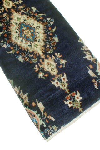Fine Vintage Distressed Jaden Navy/Ivory Runner, 2'3 x 13'3