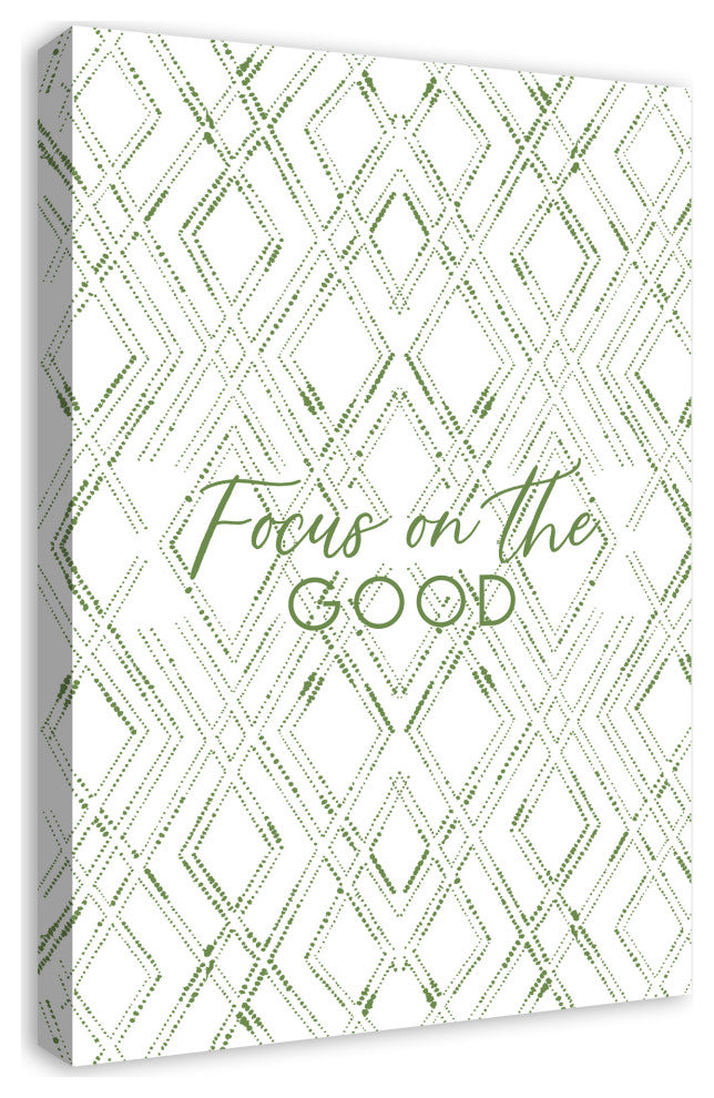 Focus on the Good White and Green 20x30 Canvas Wall Art