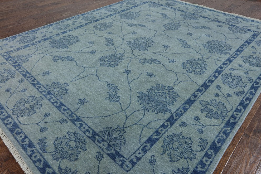 8' Square Oriental Oushak Handmade Rug, W2162