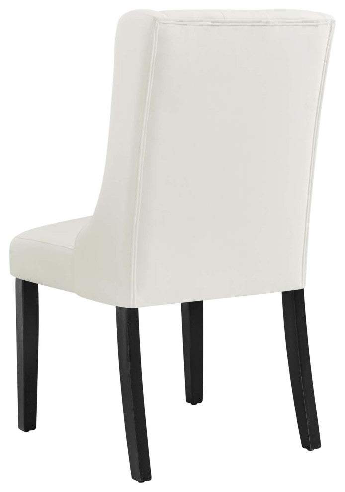 Side Dining Chair, Set of 2, White, Velvet, Modern, Cafe Bistro Hospitality
