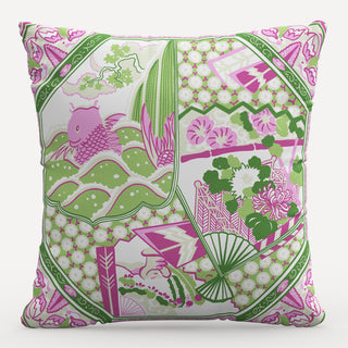 Red from Scalamandre 20" Decorative Pillow, Koi Fish Pink Multi