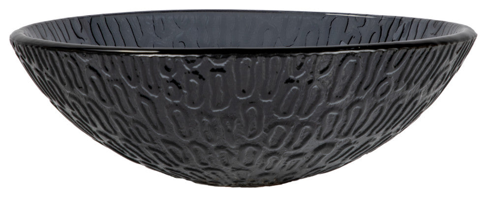 Eden Bath EB_GS43 Round Freeform Hoops Glass Vessel Sink In Charcoal Gray