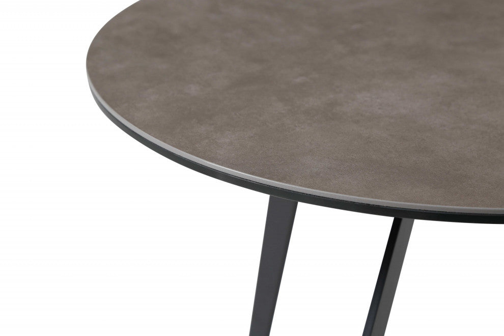 HomeRoots 20" X 20" X 20" Black Ceramic Iron Side Table