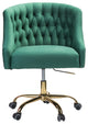 Home Office Swivel Chair with Button-Tufted Back, Green