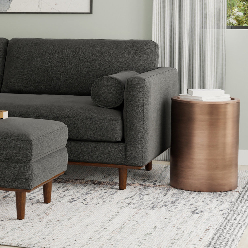Corbin Metal Side Table, Antique Copper