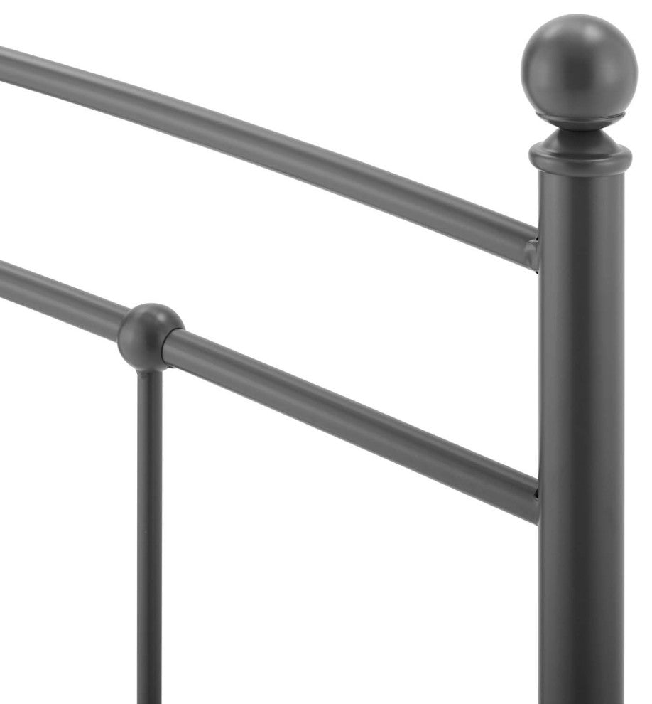 Headboard, King Size, Metal, Gray, Modern Farmhouse, Bedroom Master