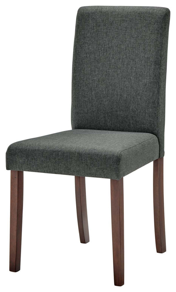 Side Dining Chair, Set of 2, Fabric, Wood, Gray, Modern, Bistro Restaurant