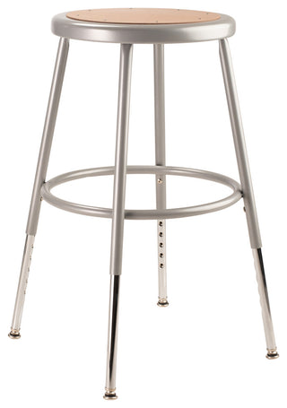 NPS 19"-27" Height Adjustable Heavy Duty Steel Stool, Grey