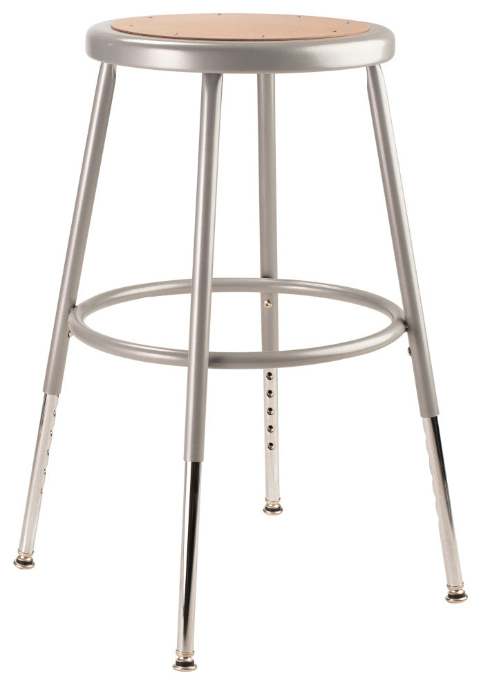 NPS 19"-27" Height Adjustable Heavy Duty Steel Stool, Grey