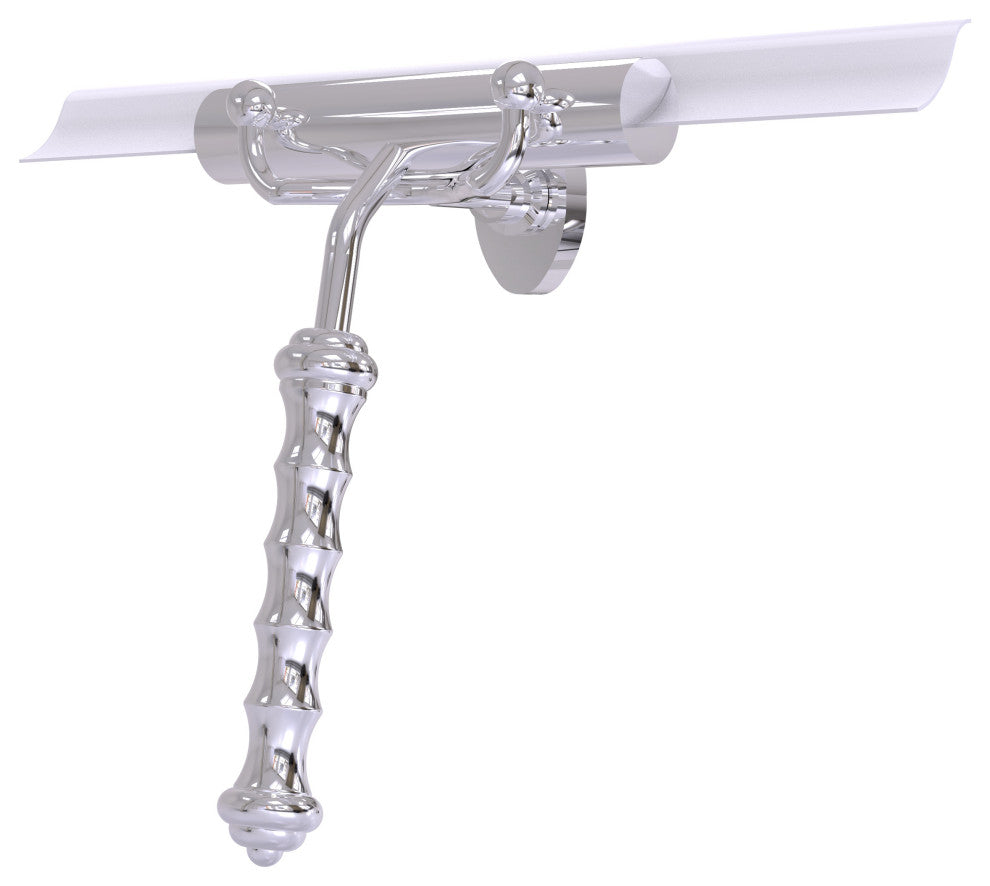 Shower Squeegee with Wavy Handle, Polished Chrome