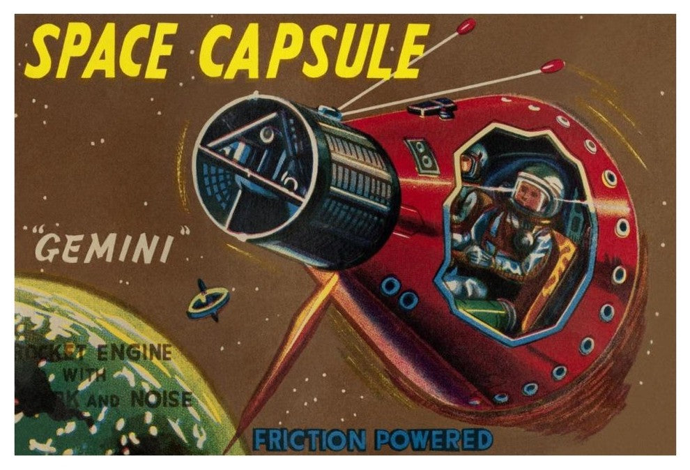 "Space Capsule Gemini" Digital Paper Print by Retrorocket, 42"x29"
