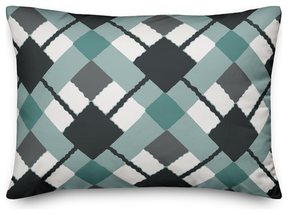 Blue Argyle Throw Pillow