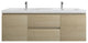 BTO 60" Wall Mounted Bath Vanity With Reinforced Acrylic Sink, Double Sink, White Oak