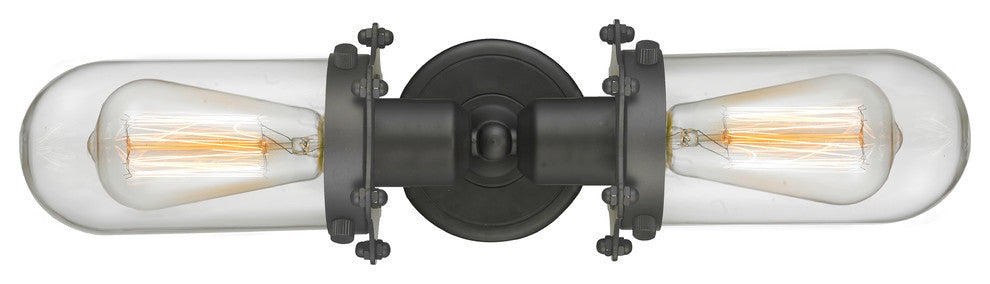 Centri 2-Light Bath Vanity-Light, Oil Rubbed Bronze, Clear