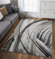 Illusions Elements Abstract Watercolor Area Rug, Ivory/Grey, 5'3 X 7'7
