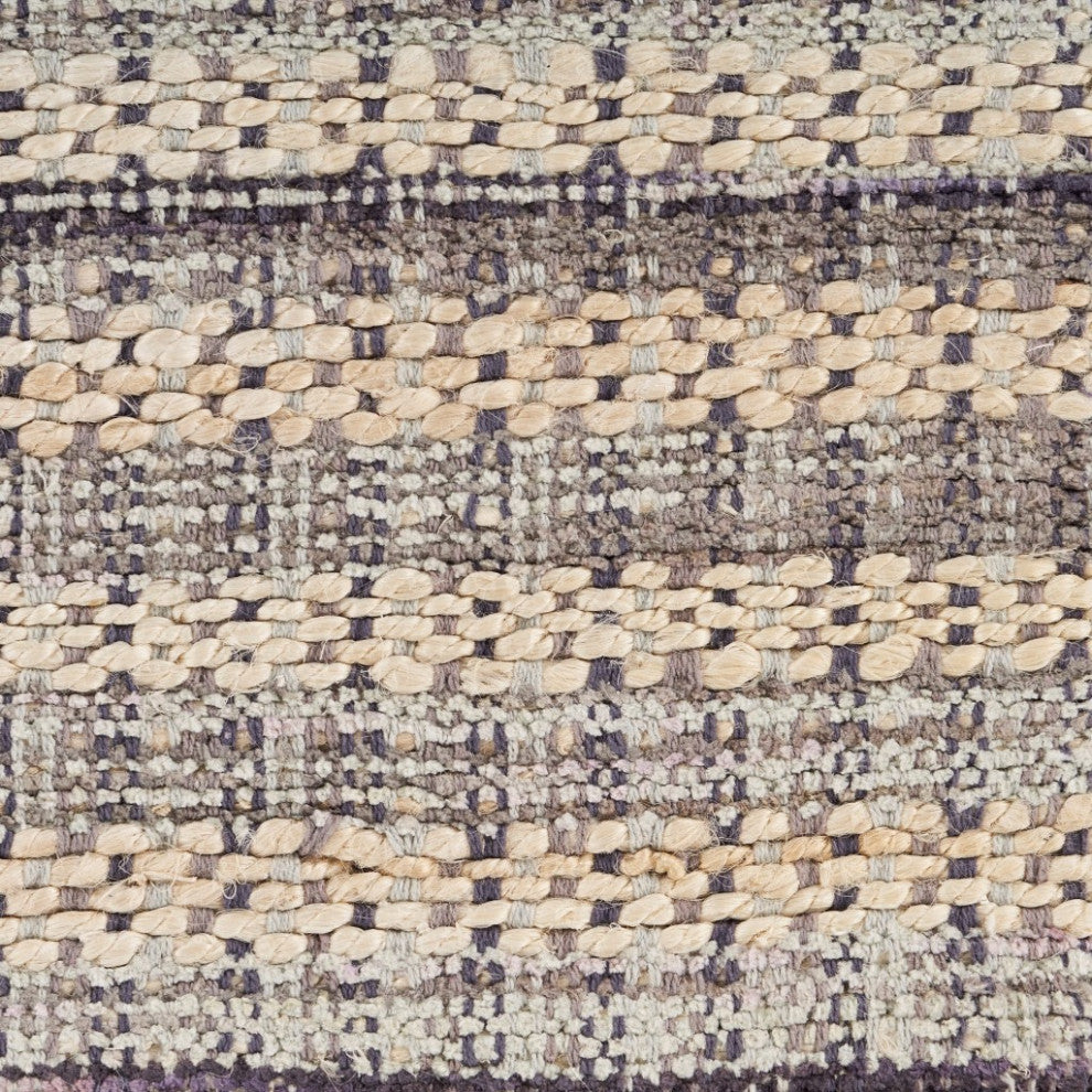 8" x 10" Brown and Gray Striped Area Rug