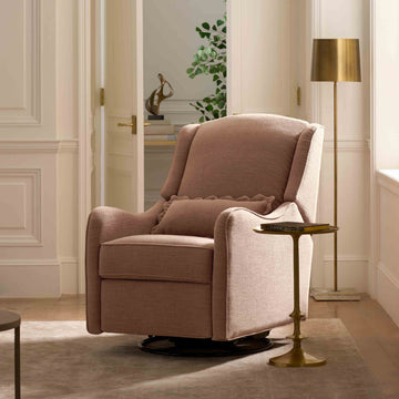 Devon Recliner and Swivel Glider, Performance Dusty Rose Eco-Basketweave