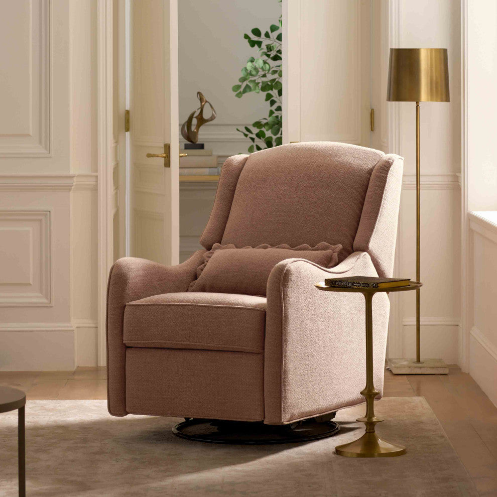 Devon Recliner and Swivel Glider, Performance Dusty Rose Eco-Basketweave
