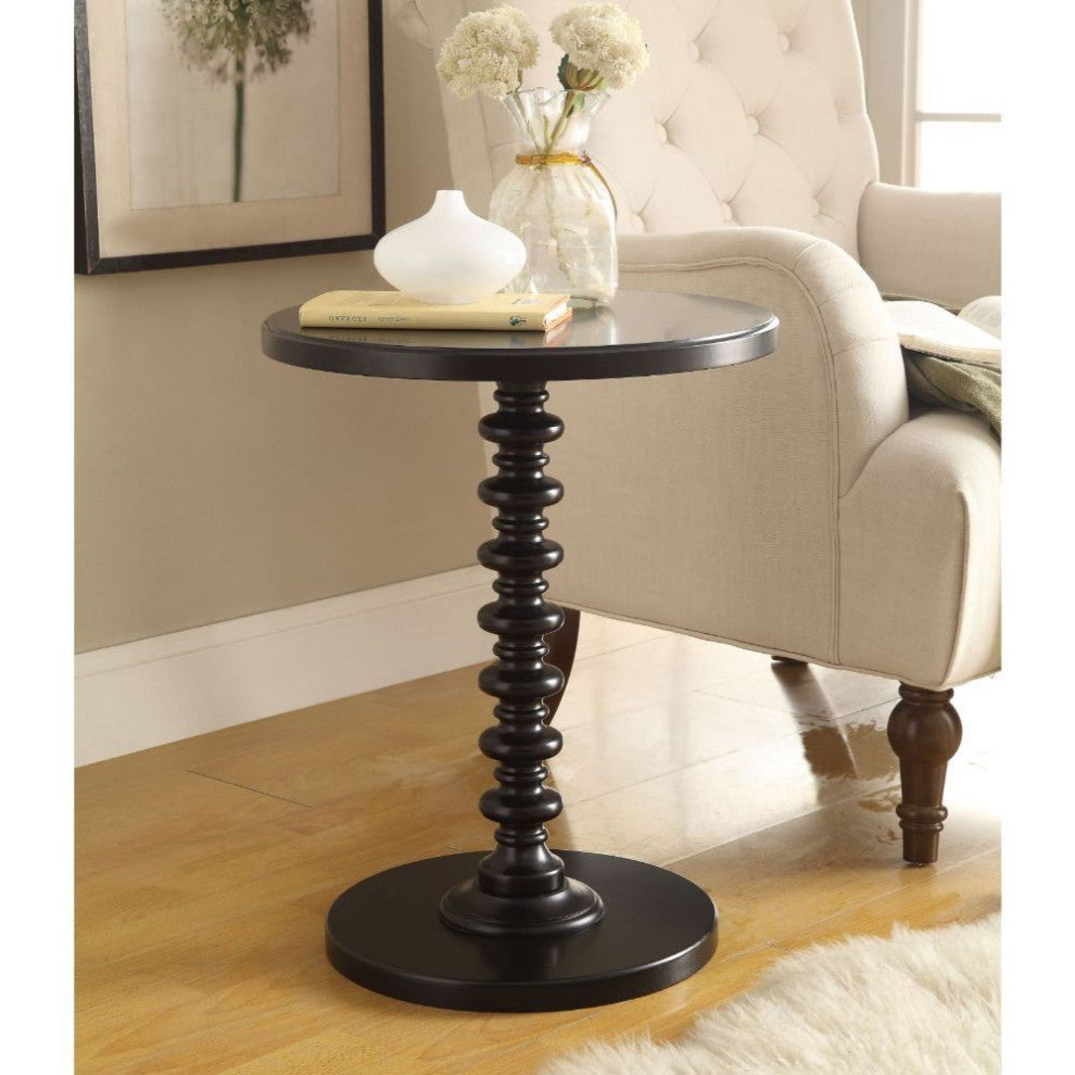 Urban Designs Kostka Wooden Accent Side Table, Black