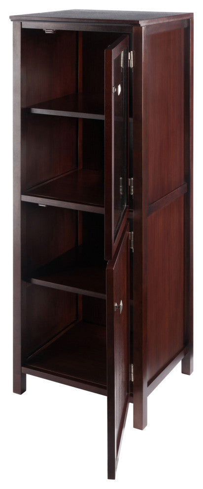 Brooke Jelly Cupboard, 2-Section Cabinet, Walnut