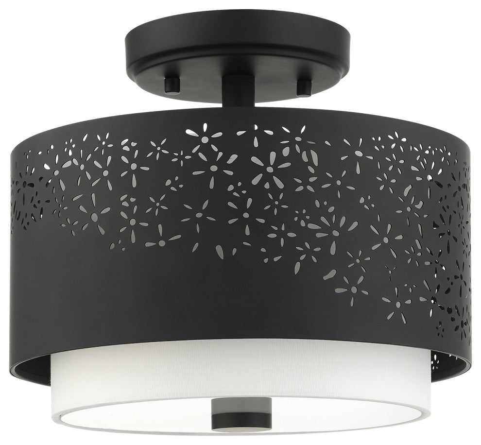 Black Stylish, Transitional, Intricate, Urban Semi Flush