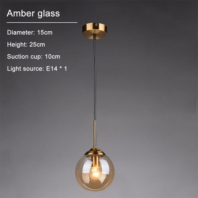 MIRODEMIÂ® Chexbres | Pendant Light in the Shape of Glass Balls, Amber Glass, Warm Light