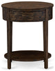 Small End Table, 1 Wood Drawer, Stable, Sturdy Constructed Distressed Jacobean
