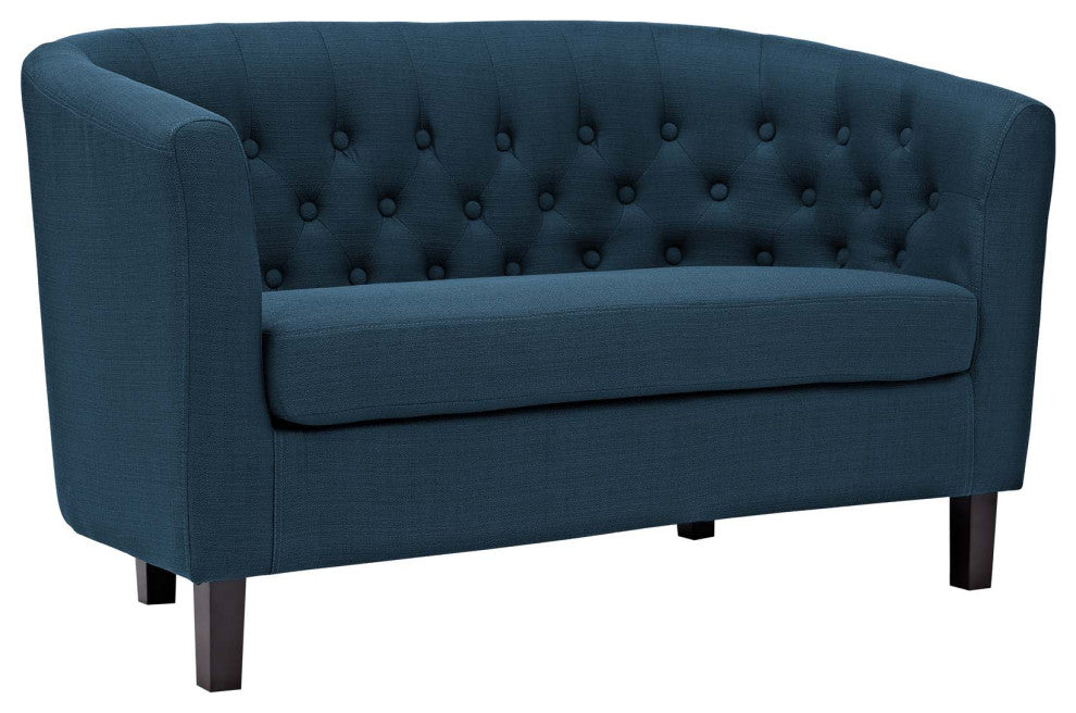 Prospect 2 Piece Upholstered Fabric Loveseat and Armchair Set, Azure