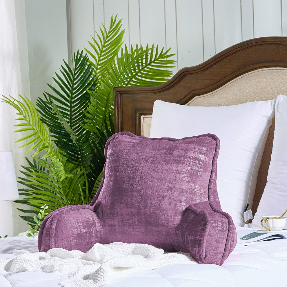 Textured Velvet DIY Bed Rest Cover and Inserts, Mauve Shadows, 20"x18"x17"