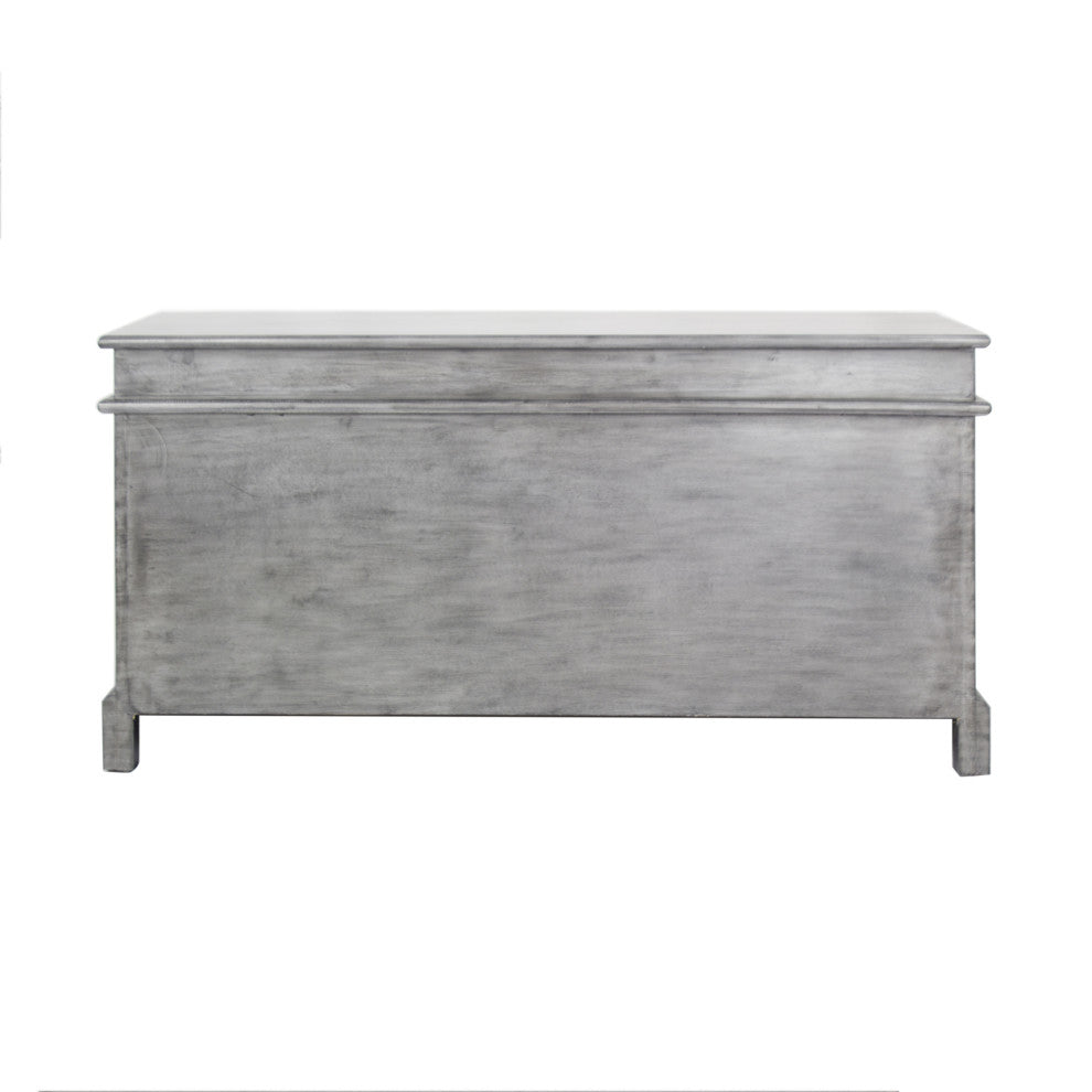 HomeRoots 40" X 13" X 20" Gray MDF Rattan Skin Storage Bench With Baskets