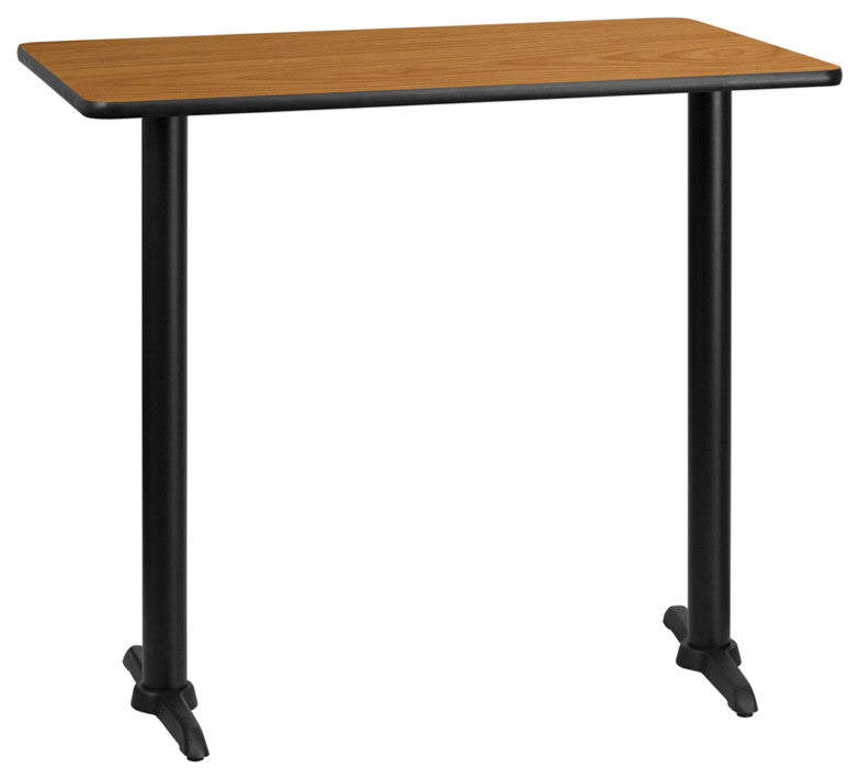 30"x45" Natural Laminate Table Top With Bar Height Table Bases