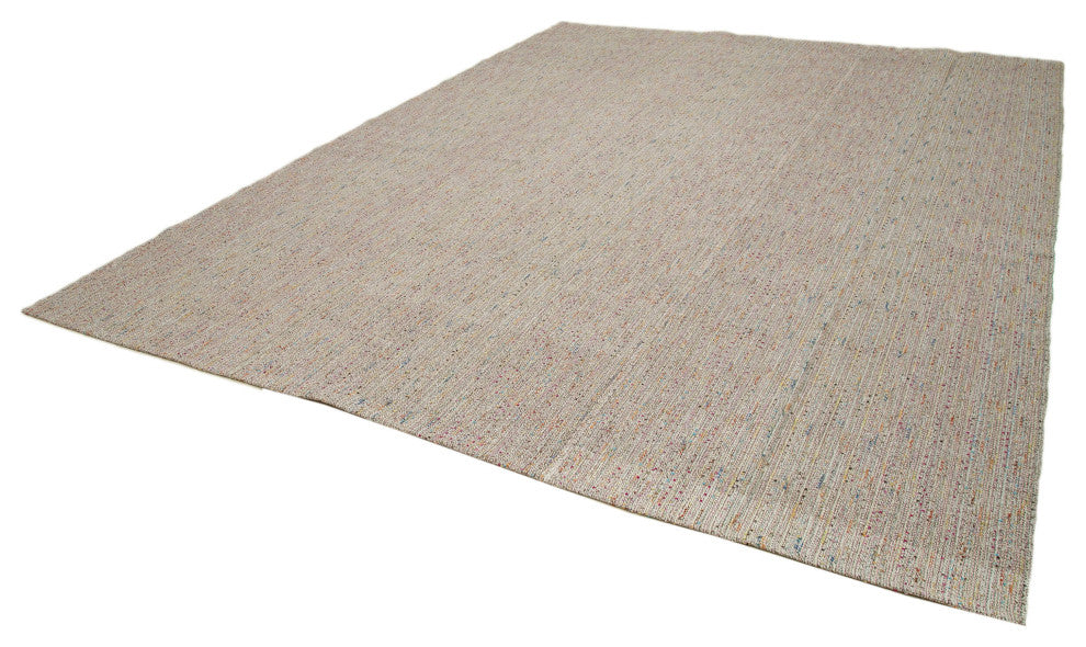 Rug N Carpet - Handmade Turkish 10' 5'' x 13' 5'' Modern Design Wool Kilim Rug